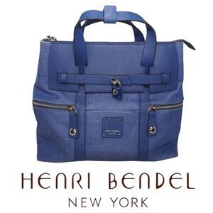Henri Bendel RARE Large Blue Jetsetter Convertible Backpack